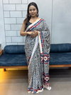 Tew Japan Satin Soft With Ajrak Print Sarees Wholesalers In Delhi
